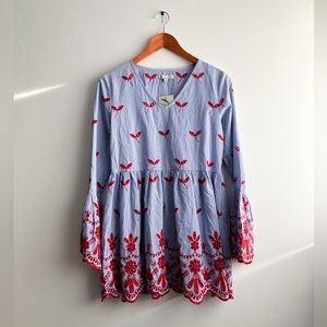 Featherhead Embroidered Striped Tunic